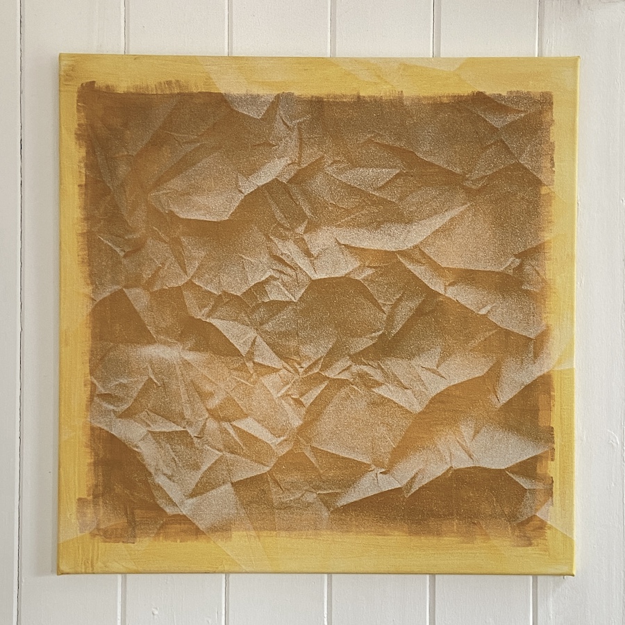 contemporary fine art acrylic painting of a crumpled surface by saatchiart artist Christian Dodd