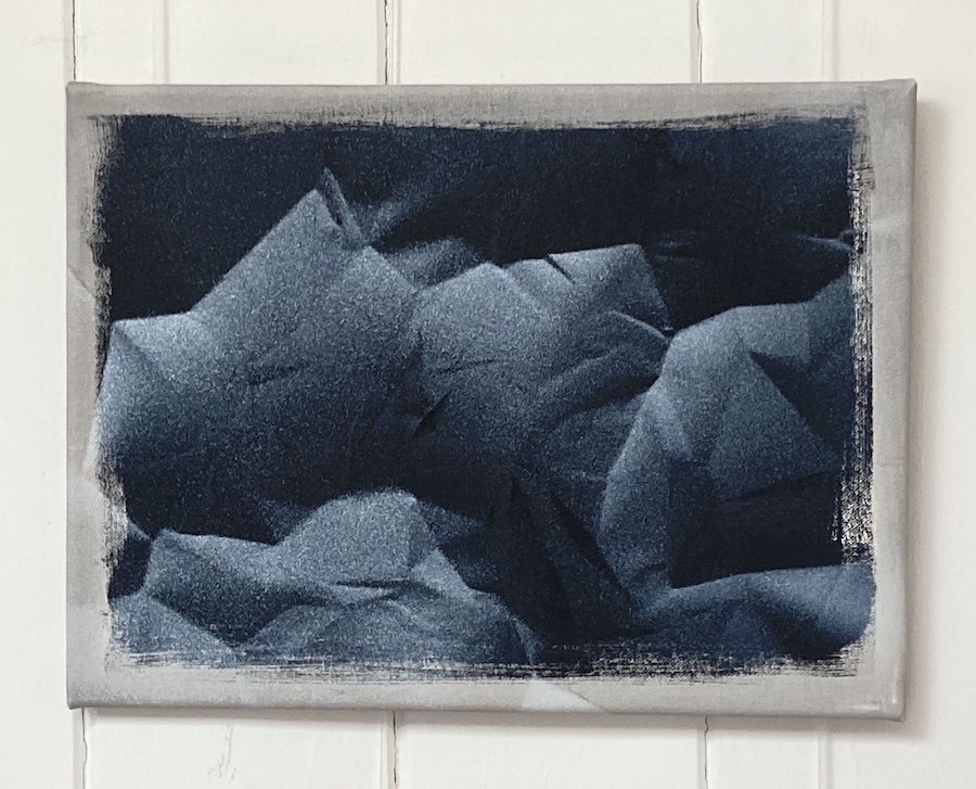 contemporary fine art acrylic painting of a crumpled surface by saatchiart artist Christian Dodd