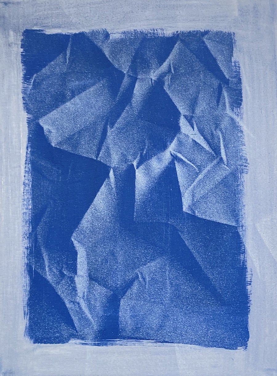 contemporary fine art acrylic painting of a crumpled surface by saatchiart artist Christian Dodd