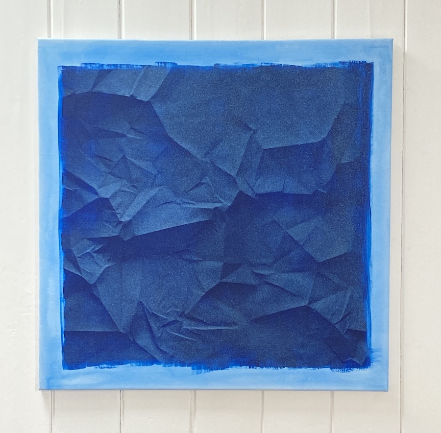 contemporary fine art acrylic painting of a crumpled surface by saatchiart artist Christian Dodd