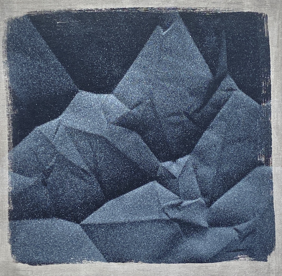 contemporary fine art acrylic painting of a crumpled surface by saatchiart artist Christian Dodd