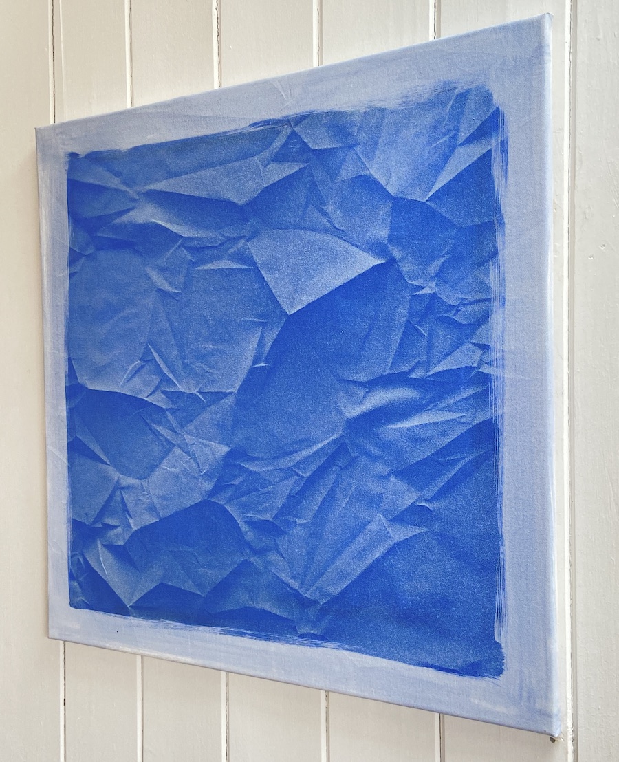 contemporary fine art acrylic painting of a crumpled surface by saatchiart artist Christian Dodd