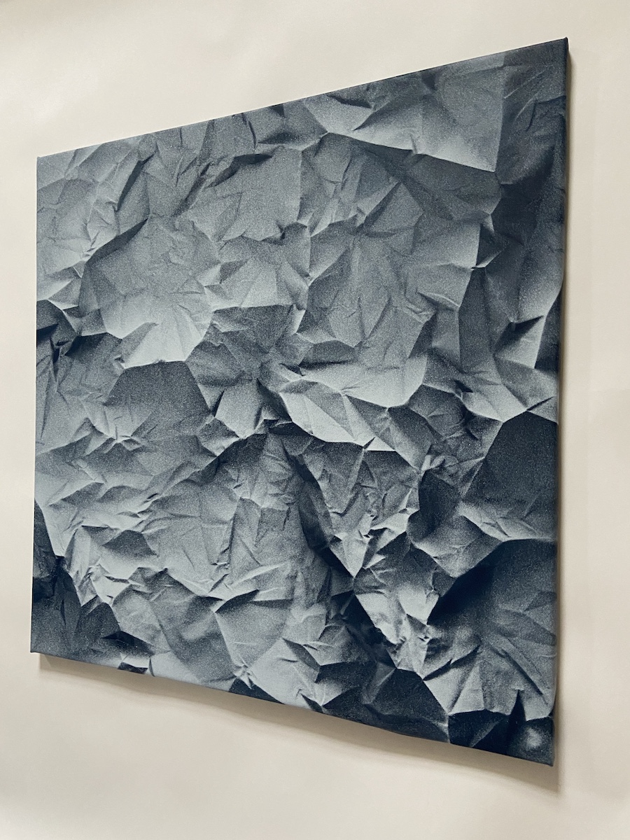 contemporary fine art acrylic painting of a crumpled surface by saatchiart artist Christian Dodd