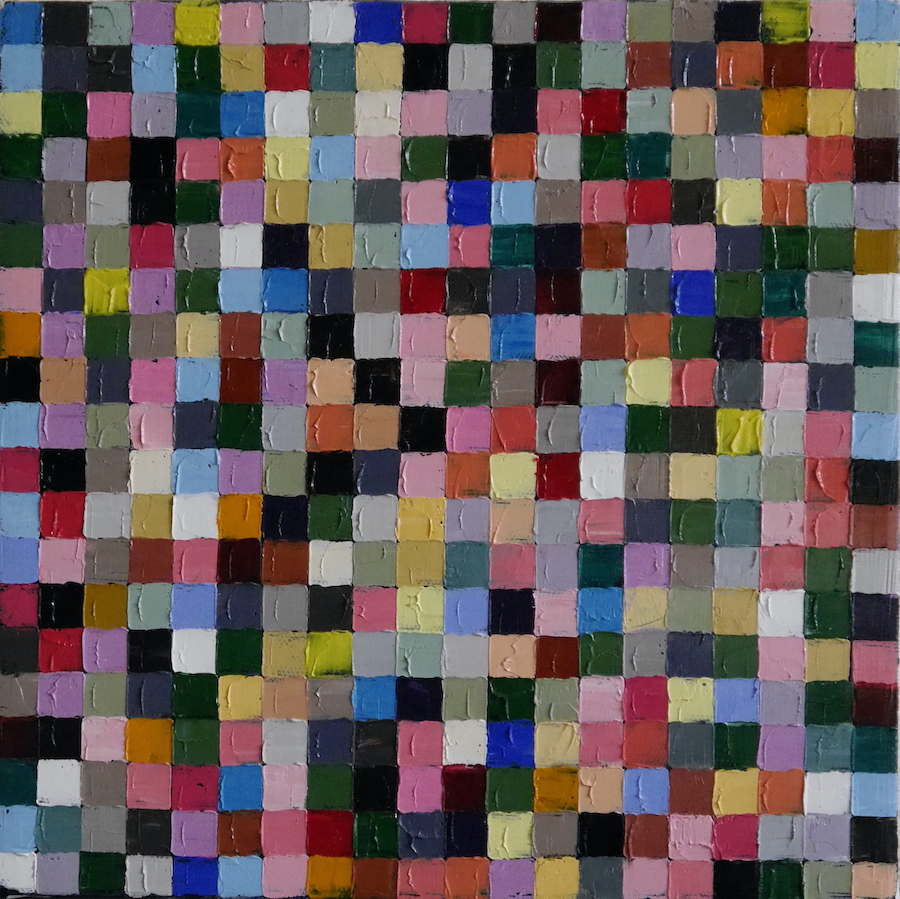 contemporary fine art abstract colour block oil painting inspired by Gerhard Richter by saatchiart artist Christian Dodd