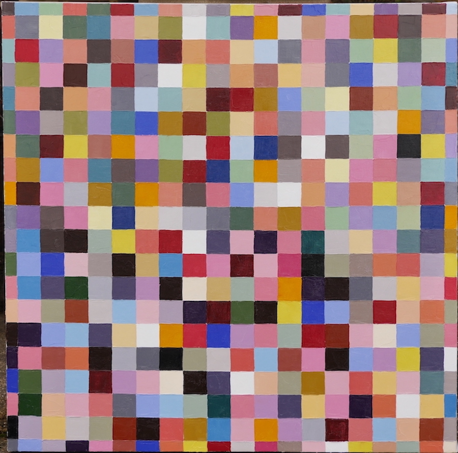 contemporary fine art abstract colour block oil painting inspired by Gerhard Richter by saatchiart artist Christian Dodd