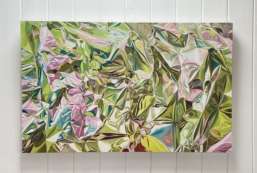 contemporary fine art oil painting of a crumpled surface by saatchiart artist Christian Dodd