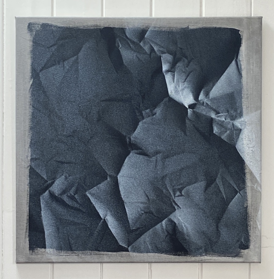 contemporary fine art acrylic painting of a crumpled surface by saatchiart artist Christian Dodd