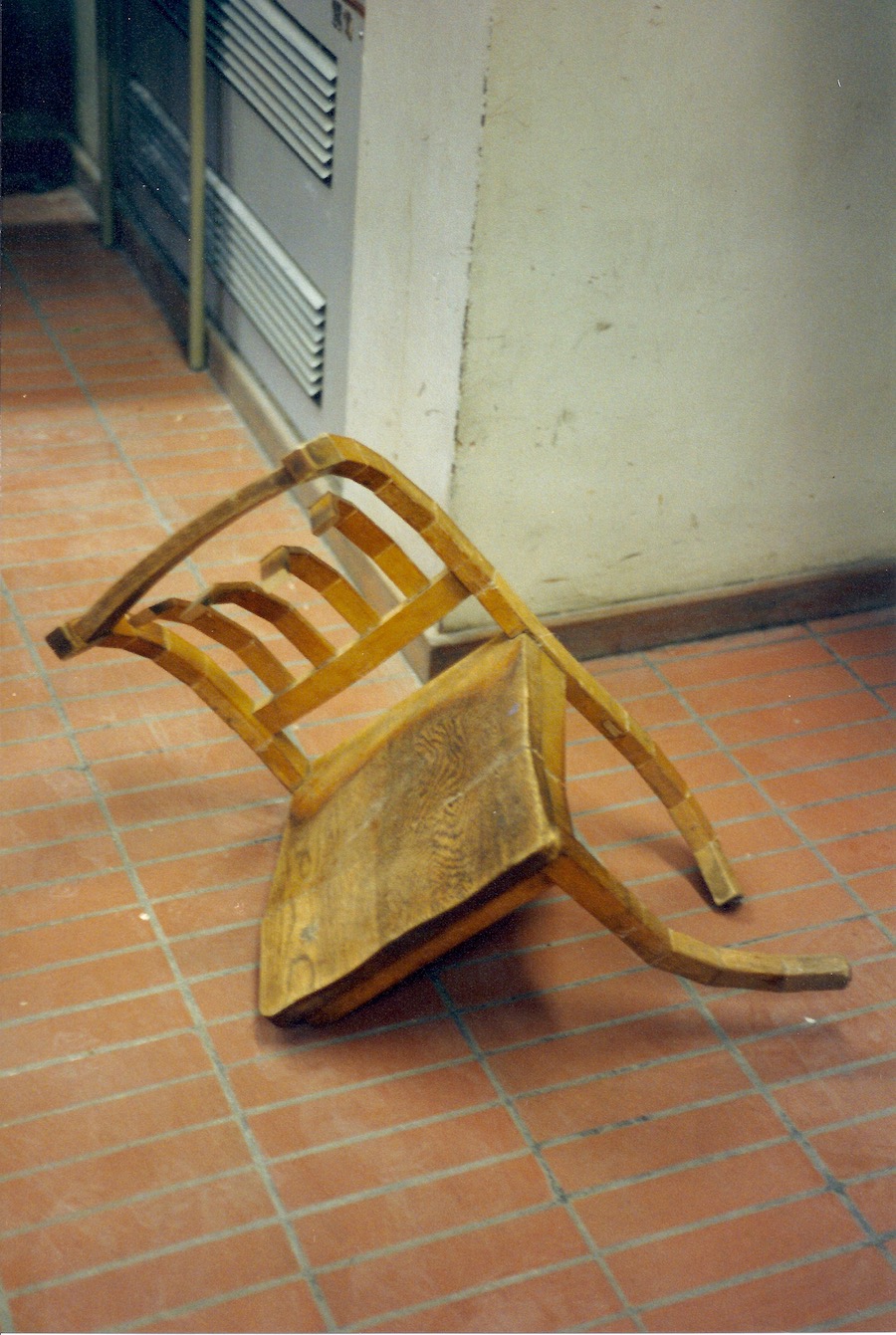 contemporary fine art scuplture twisted chair by Christian Dodd